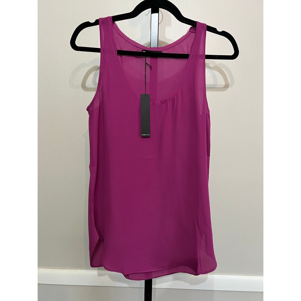 Krisa Revolve Violet Sheer Tunic Tank Top Sleeveless Size S NWT
